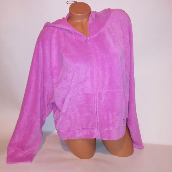 Victoria Secret PINK Lounge Set Hoodie & Shorts XL Pink Terry Cloth Zip Up Pocke - Picture 8 of 16